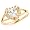 10k Gold Heart Shape White CZ april Birthstone Ring