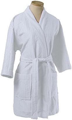 100% Microfiber Waffle Women Robe, One Size, White Color