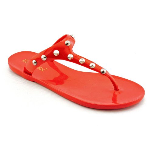BootsiTootsi Stud Open Toe Flip Flops Sandals Shoes Red Womens