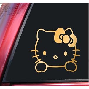 Hello Kitty Vinyl Decal Sticker - Mirror Gold
