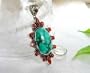 Completely Handcrafted - Designer Sterling Silver Coral, Turquoise Pendant
