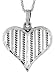 Sterling Silver Stringed Heart Charm, 15/16 (24mm) Tall.