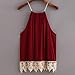 OVERMAL Blouse,Women Lace Tank Tops T shirt (Large)