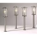 Gartenleuchte, 4 x 12V Edelstahl/Glas, als Set "Vico" mit Erdspie�