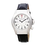Wenger Men's 72345 TerraGraph Braille White Dial Black Leather Strap Watch