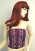Renaissance Gothic Style Beaded Corset Top Plum Purple - Metal Hook front Closure Corset Style Top with beautiful beadwork designs.