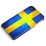 【全18種類】iPhone 4 / 4S ハードケース  スウェーデンの国旗柄 アイフォン4 /4S 対応ケースカバー　Hard Case For iPhone4S / 4  液晶保護フィルム　USB充電ケーブル付(1909-5) スウェーデン