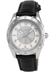 JBW Womens J6261LB Giana Unique Monotone Leather Diamond Watch