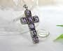 DAZZLING !!! Designer Sterling Silver Brazilian Amethyst Cross Pendant