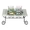 Glass Votive Garden on Glass Plate with Iron Stand