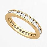 18k Yellow Gold Channel set Diamond Eternity Wedding Band Ring (G-H/SI, 1 ct.)