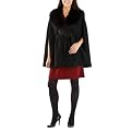Mossimo&reg; Black Women's Faux Fur Collar Cape - Black