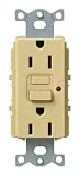Lutron SCR-15-GFCI-GS Satin Colors 15A GFCI Electrical Socket Receptacle, Goldstone