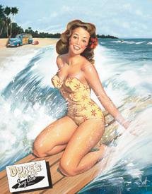TIN SIGN NOSTALGIC ~ SURFER GIRL BY WESTMORELAND