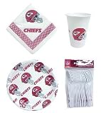 Kansas City Chiefs 96 Piece Plastic Dinnerware Set - Football Sports Merchandise by Caseys