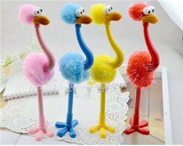1 X Lovely Ostrich Styling Ballpoint Pen Random Color