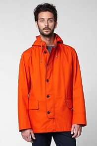 Cotton Hoody Coat With Leather Trim