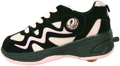 Air Shoes Black/Pink Faux Leather Roller Sneakers (Little Kid/Big Kid) (283) 8 M US