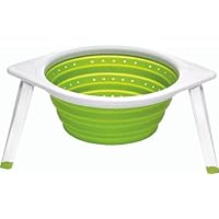 Chef'n SleekStor Collapsible Colander Large 11-Inch Diameter, Arugula/Meringue