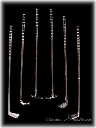 Golf Silver plated Swizzle Sticks