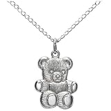 Sterling Silver Children's Teddy Bear Pendant, 13