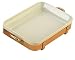 Mauviel Cupretam Pour la Table 14-1/2-by-10-1/2-Inch Rectangular Porcelain Dish with Support