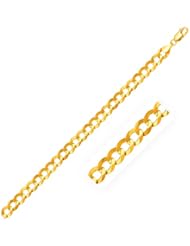 10.0mm 14K Yellow Gold Solid Curb Chain