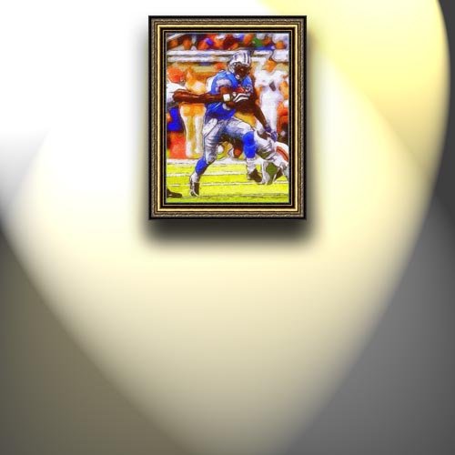 Completely Handpainted American Football Sport Painting, Custom Order FL3565, Oil on Canvas, with Option to Paint Jerry, Brett & Co. from Any Other Favorite Photograph or Picture, Unframed, Size 28'' x 39