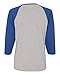 LAT Apparel Ladies 100% Cotton Baseball Jersey Tee [X Small] Vintage Heather/ Vintage Royal Blue Short Sleeve T-Shirt