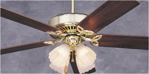 Kitchen: Emerson Ceiling Fans 50 Builder Plus Model CF711PB in Polished Brass. Indoor fan.