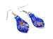 Deep Blue Sea Foil Glass Dangle Fashion Earrings