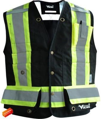 Professional 300D Trilobal Rip Stop Fire Resistant Surveyor Vest Size: Large by Viking Wear