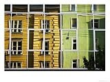 Reflection of Colourful Old Buildings on Modern Building, Innsbruck, Austria, Photographic Poster Print by Glenn Beanland, 32x24