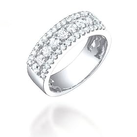 14K White Gold 1ct Natural Diamond Engagement Ring Wedding Band (G-H Color, SI1) For Size 6: Jewelry
