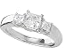 Platinum 1/3 ctw. Princess Cut Three-Stone Diamond Ring
