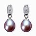 Natural Lavender 7.5-8mm Dewdrop 14k Gold Diamond Cultured Pearl Drop Earrings - by Dahlia Classic Jewelry Collection