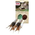 KONG Naturals Crinkle Ball with Feathers Cat Toy (Colors Vary)