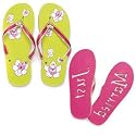 Medium Tropical Orchid "Just Married" Flip Flop Sandals
