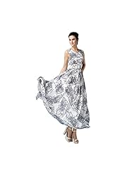Sexy V-neck Summer 2015 General Print Sleeveless Chiffon Evening Dress/Party Dress/Tunic 