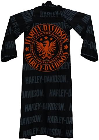 Harley Davidson Full Body Comfy Throw Blanket with Sleeves (Crest)