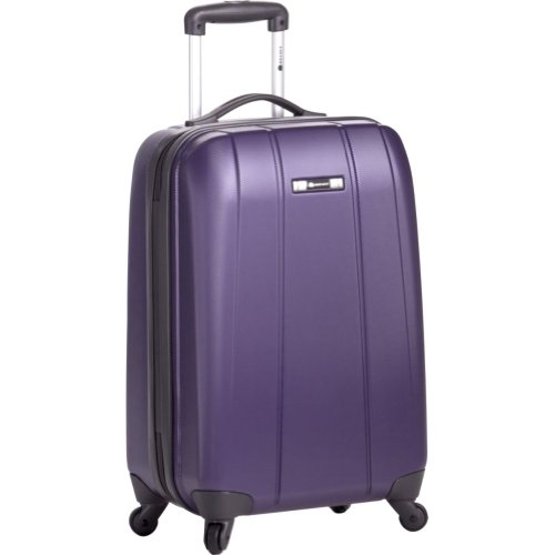 Delsey Luggage Helium Shadow Lightweight 2 Wheel Carry On Hardside, Purple, 21 Inch