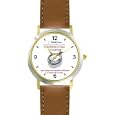 Habit 1 - A Conscience is a Compass (Spanish Text) - DELUXE TWO-TONE WATCH from THE 7 HABITS - WATCH COLLECTION BY WATCHBUDDY� - Arabic Numbers - Brown Leather Strap-Size-Large ( Men's Size or Jumbo Women's Size )