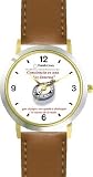 Habit 1 - A Conscience is a Compass (Spanish Text) - DELUXE TWO-TONE WATCH from THE 7 HABITS - WATCH COLLECTION BY WATCHBUDDY&reg; - Arabic Numbers - Brown Leather Strap-Size-Large ( Men's Size or Jumbo Women's Size )
