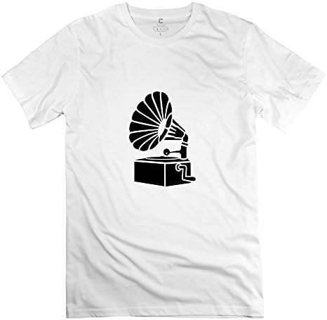 ZYA6W Men Gramophone O Neck Funny T-Shirts White XL