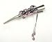 5.5 Hair Claw Stick Clamp Clip Butterflies With Dangling Crystal Vintage Style In Pink Crystals
