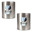 Memphis Grizzlies NBA 2pc Stainless Steel Can Holder Set - Primary Logo by Great American Products