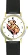 Koala on Branch - Koala Bear Animal - WATCHBUDDY&reg; DELUXE TWO-TONE THEME WATCH - Arabic Numbers - Black Leather Strap-Children's Size-Small ( Boy's Size & Girl's Size )