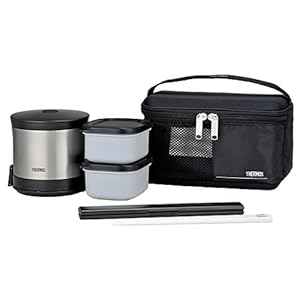 【クリックで詳細表示】THERMOS 保温弁当箱 0.8合 ステンレスブラック DBW-360 SBK