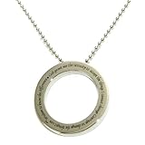 Serenity Prayer Disc Necklace. Stainless Steel Disc Pendant Unisex Chain Necklace. God, Grant me the Serenity to accept the things I cannot change, Courage to change the things I can, and Wisdom to know the difference.