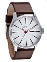 Mens Nixon Watches Sentry Leather Watch White One Size